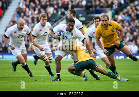 QBE International : l'Angleterre contre l'Australie à Twickenham comprend : Mako Vunipola Où : London, Royaume-Uni Quand : 02 Nov 2013 Banque D'Images