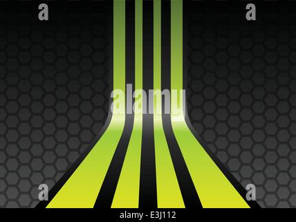 Rayures vert lime filet gris sur fond d'abeilles Illustration de Vecteur