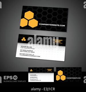 Honey comb sciences entreprises Modèle de carte avec la lumière avant texturé Illustration de Vecteur