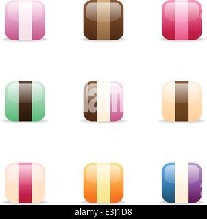Ensemble de 9 icônes de couleur crème glacée Illustration de Vecteur