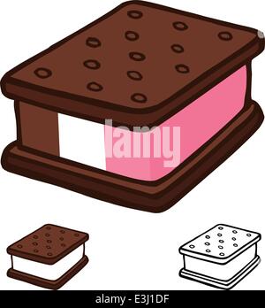 Ice cream sandwich cartoon illustration design vector Illustration de Vecteur