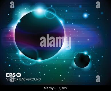 Dark planet eclipse résumé fond illustration Illustration de Vecteur