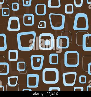 Retro Seamless pattern fond marron et bleu Illustration de Vecteur