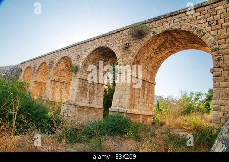 Un pont ferroviaire sur le fleuve de la Jordanie. Banque D'Images