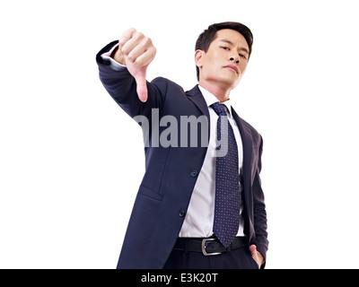 Businessman showing thumb-down sign Banque D'Images