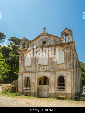 Chapelle au col de Santa Lucia, près de Pino sur le Cap Corse en Corse Banque D'Images