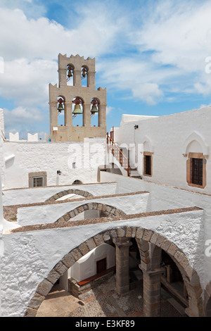 Saint Jean l'Évangéliste monastère à l'île de Patmos en Grèce Banque D'Images