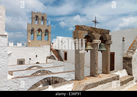 Saint Jean l'Évangéliste monastère à l'île de Patmos en Grèce Banque D'Images