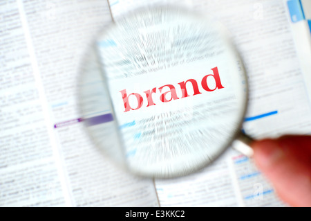 Mot du livre marque loupe Banque D'Images