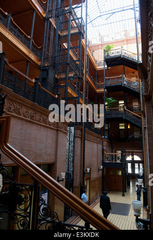 Le rez-de-chaussée de l'immeuble Bradbury à Los Angeles, Californie. Banque D'Images