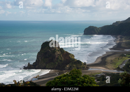 Nouvelle Zélande, île du nord, Auckland. Waitakere Ranges Regional Park. Piha beach. Banque D'Images