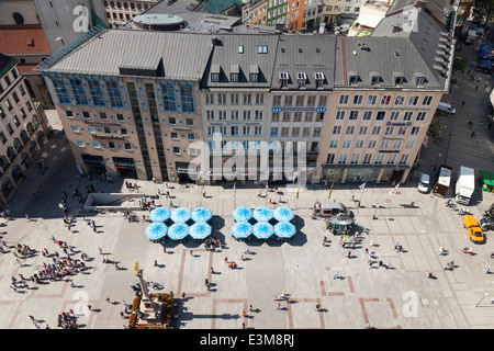 Vue de la place Marienplatz, Munich, Haute-Bavière, Bavaria, Germany, Europe Banque D'Images