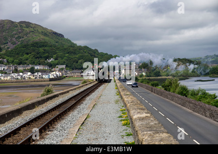 Ffestioniog unique locomotive de chemin de fer, de Porthmadog, dans le Nord du Pays de Galles Banque D'Images