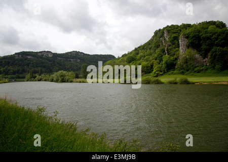 Paysage typique du Français Doubs, près de Baume-les-Dames, Franche-Comté, Doubs, France Banque D'Images