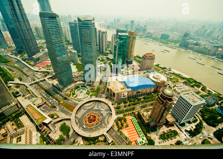 Shanghai, vue de dessus. Banque D'Images