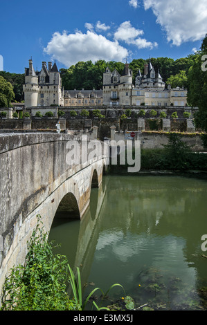 Le Château d'Ussé, l'un des châteaux de la vallée de la Loire, à Rigny-Ussé, Indre-et-Loire, France Banque D'Images