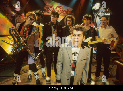 IAN DURY AND THE BLOCKHEADS groupe rock britannique de 1980. Banque D'Images