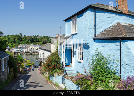 Le Riverside village de Bodinnick près de Fowey à Cornwall, UK Banque D'Images