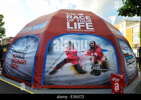 Clipper Round the World Race bénévoles recrutement de l'équipage tente, Derry, Londonderry, en Irlande du Nord Banque D'Images