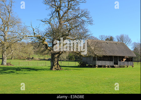Le pavillon de Cricket, Stanway un village traditionnel anglais au coeur des Cotswolds, Gloucestershire, Angleterre, Royaume-Uni Banque D'Images