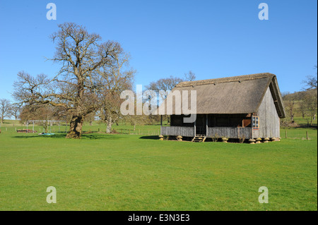 Le pavillon de Cricket, Stanway un village traditionnel anglais au coeur des Cotswolds, Gloucestershire, Angleterre, Royaume-Uni Banque D'Images