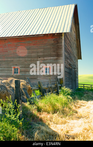 Belle scène de pays d'Amérique du cœur, la région d'élevage de la Palouse dans l'État de Washington et en Idaho. Banque D'Images