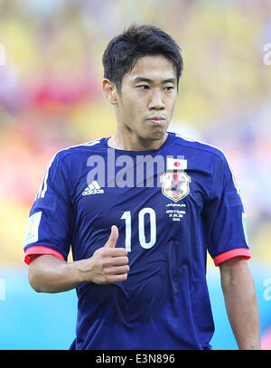 Cuiaba, Brésil. 24 Juin, 2014. Le Japon Shinji Kagawa réagit au cours d'un match du groupe C entre le Japon et la Colombie de 2014 Coupe du Monde de la FIFA à l'Arena Pantanal à Cuiaba, Brésil, 24 juin 2014. © Li Ming/Xinhua/Alamy Live News Banque D'Images