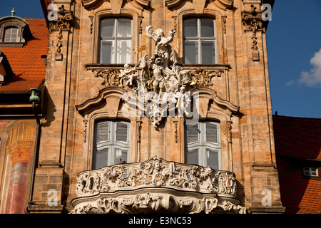 Détail de l'ancienne mairie "Alte Rathaus" dans le centre-ville historique de Bamberg, Haute-Franconie, Bavaria, Germany, Europe Banque D'Images