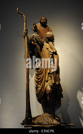 Saint Christopher par Hendrik Douwerman (1480-1543), vers 1525. Le bois. Catharijneconvent. Utrecht. Aux Pays-Bas. Banque D'Images