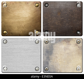 Plaque Metal texture dans un cadre Banque D'Images