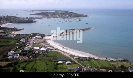 Vue aérienne de St Mary's, Îles Scilly -1 Banque D'Images