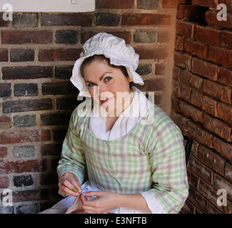 Betsy Ross reenactor à la maison de Betsy Ross à Philadelphie Pennsylvanie USA Amérique du Nord. Banque D'Images