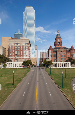 Colline (site de l'assassinat de Kennedy), Dealey Plaza Historic District, West End, Dallas, Texas, États-Unis d'Amérique Banque D'Images