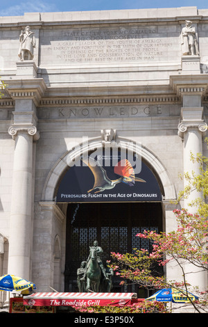 Le président Theodore Roosevelt statue, le Musée Américain d'Histoire Naturelle, Paris Banque D'Images