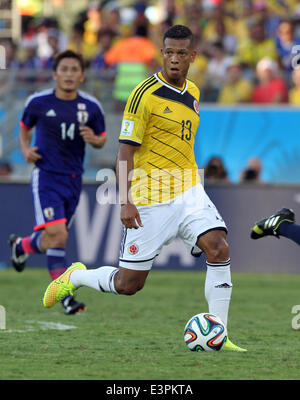 Cuiaba, Brésil. 24 Juin, 2014. Finales de la Coupe du Monde 2014. Le Japon v la Colombie. Guarin en action pour l'Action © Columbia Plus Sport/Alamy Live News Banque D'Images