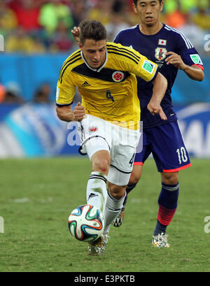 Cuiaba, Brésil. 24 Juin, 2014. Finales de la Coupe du Monde 2014. Le Japon v la Colombie. Arias en action pour l'Action © Columbia Plus Sport/Alamy Live News Banque D'Images