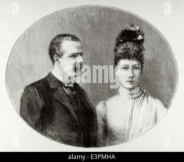 La princesse Louise (1867-1931) et son mari Alexander Duff (1849-1912). Gravure de Rico. Banque D'Images