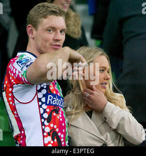 Melbourne, Victoria, Australie, Australie. 27 Juin, 2014. BRYCE HEGARTY des rebelles de Melbourne, pendant le match entre Melbourne 17 rebelles et QLD Reds durant la saison 2014 de Super Rugby Australien à l'AAMI Park. Crédit : Tom Griffiths/ZUMA/ZUMAPRESS.com/Alamy fil Live News Banque D'Images