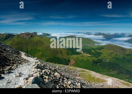 Glen Nevis et la voie de la montagne Mamores, Ben Nevis, Lochaber Banque D'Images