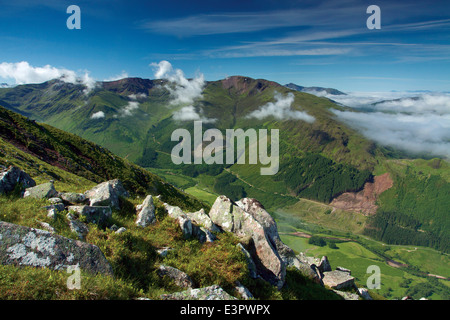 Glen Nevis et l'Mamores de Ben Nevis, Lochaber Banque D'Images