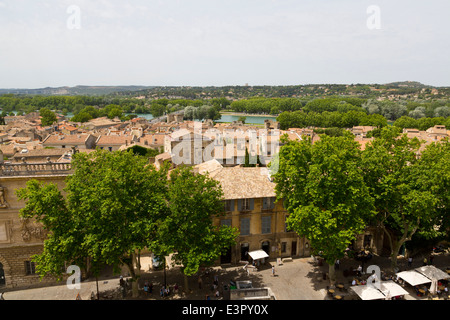 Vue aérienne sur la vieille ville d'Avignon, Provence, France Banque D'Images