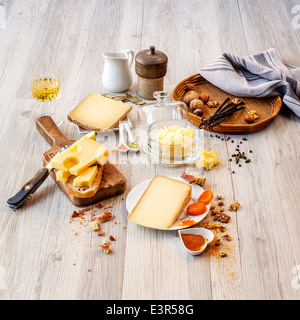 Goûté le fromage suisse et de l'alimentation pour le brunch ou apperitive instant Banque D'Images