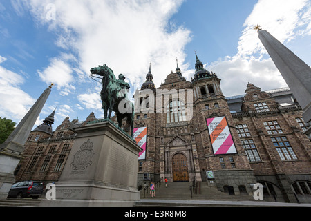 Statue du Roi Charles X Gustave (Carl Gustaf X), roi de Suède. Nordiska museet placé à à Stockholm, en Suède. Banque D'Images