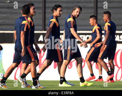 Rio de Janeiro, Brésil. 27 Juin, 2014. Des joueurs de l'Équipe nationale de Colombie assister à une session de formation à Rio de Janeiro, Brésil, le 27 juin 2014. La Colombie fera face à l'Uruguay samedi prochain pendant la série de 16 de du monde de la FIFA, Brésil 2014. © Juan Roleri/TELAM/Xinhua/Alamy Live News Banque D'Images