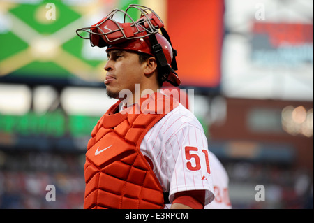 Carlos Ruiz, Philadelphia Phillies Cather en 2010. Banque D'Images