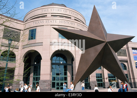 'L'histoire du Texas' est racontée à trois étages d'expositions interactives au Musée d'histoire de l'État du Texas à Austin, Texas, USA. Banque D'Images