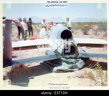 Cette photo montre le modèle 154, AQM-91, un avion de reconnaissance sans pilote utilisé pour des missions de surveillance à haute altitude. Développé par Teledyne-Ryan, l'AQM-91 faisait partie du programme de reconnaissance de l'US Air Force dans les années 1960 et 70 Banque D'Images