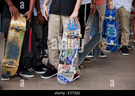 Roulettes tenant leurs conseils - USA Banque D'Images