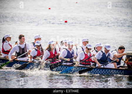 Londres, Royaume-Uni. 29 Juin, 2014. Londres Hong Kong Dragon Boat Festival 2014 Credit : Guy Josse/Alamy Live News Banque D'Images