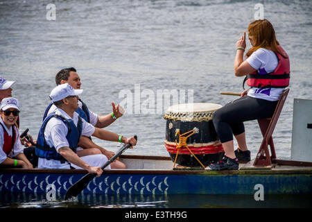 Londres, Royaume-Uni. 29 Juin, 2014. Londres Hong Kong Dragon Boat Festival 2014 Credit : Guy Josse/Alamy Live News Banque D'Images